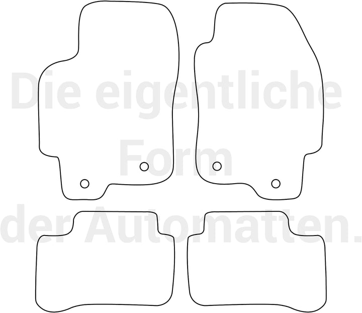moto-MOLTICO Fussmatten Auto Velours Autoteppiche Schwarz Automatten Set 4-teilig passend für Jaguar
