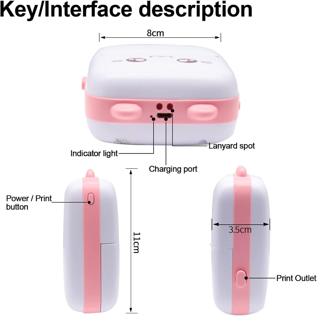 PNGOS Mobile Printer Bluetooth Printer Mobile Phone Inkless Thermal Printer Portable Photo Printer f
