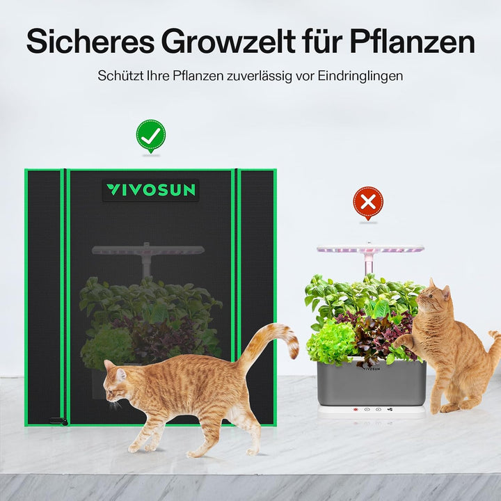 VIVOSUN Kleines Wachstumszelt für Aerogarden, Hydrokultur-Zuchtsystem, 50,8 x 35,6 x 53,3 cm, hochre