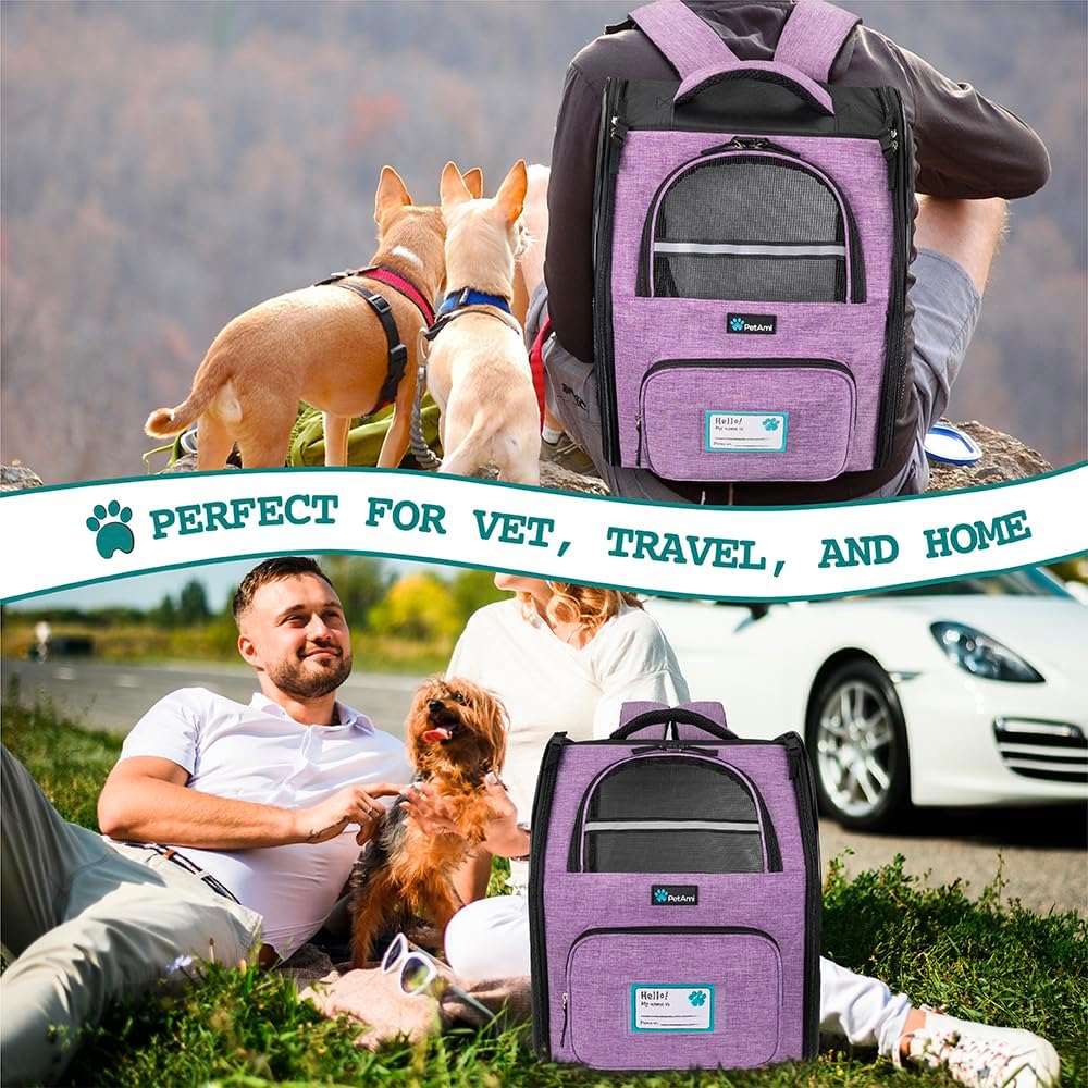 PetAmi Hunderucksack für kleine grosse Katze, Haustier, Welpen, belüfteter Haustier-Wanderrucksack,