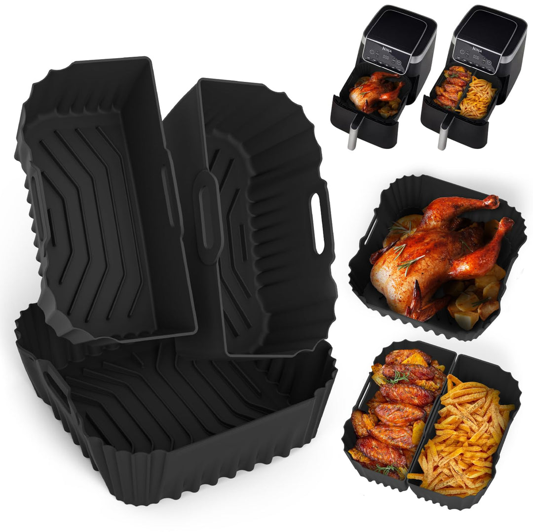 Silikonform Heissluftfritteuse, Airfryer Zubehör 3 Stück Silikon Einsatz Wiederverwendba Silikon Ein