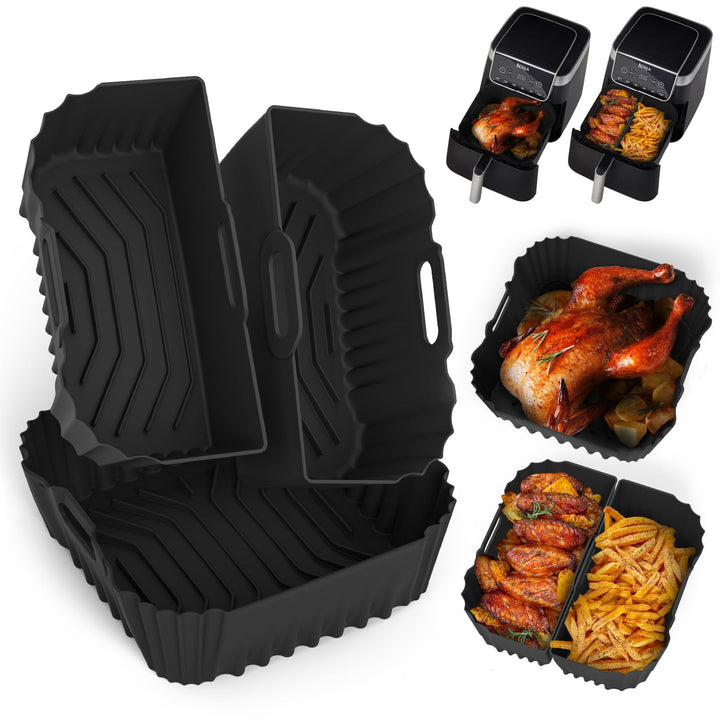 Silikonform Heissluftfritteuse, Airfryer Zubehör 3 Stück Silikon Einsatz Wiederverwendba Silikon Ein