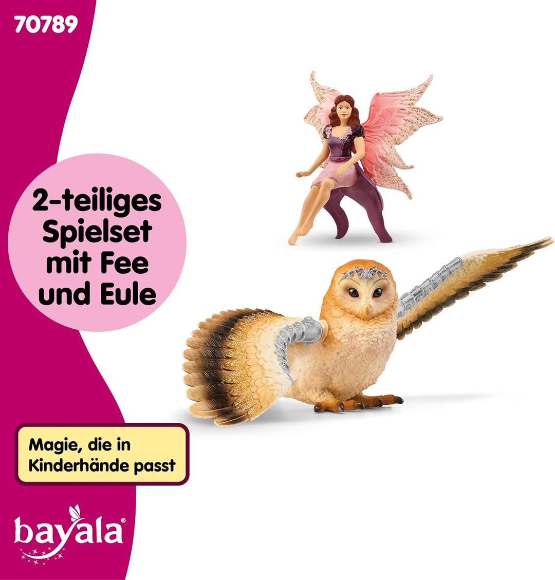 schleich BAYALA 70789 Fliegende Fee mit Funkel Eule Spielset - Zauberhafte Fee und Eulen Figur, Fant