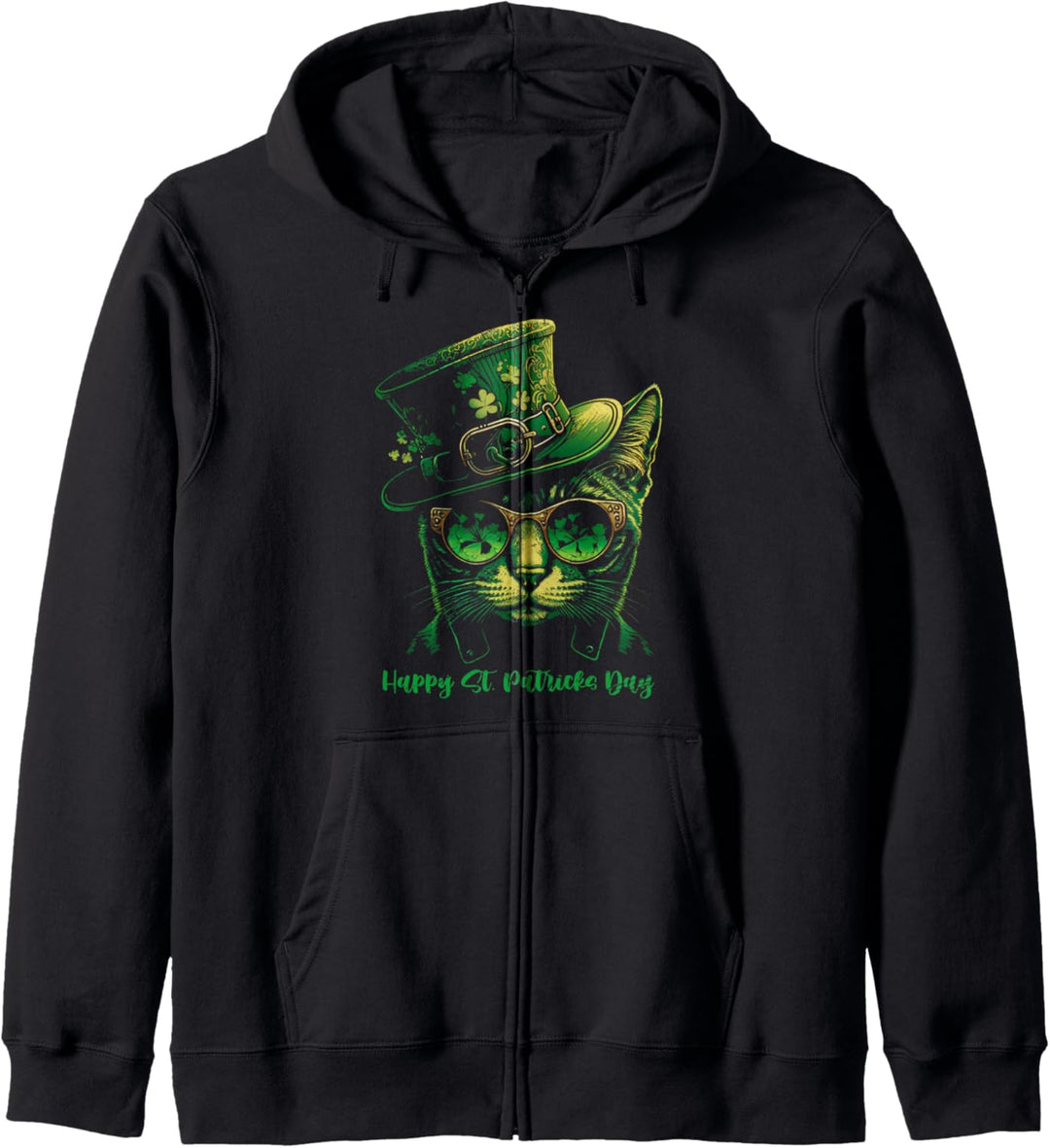 Happy St. Patrick’s Day Grüne irische Katze Irland Kapuzenjacke