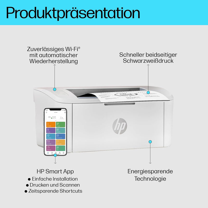 HP LaserJet M110w Laserdrucker Schwarz-Weiss, Monolaser, 20€ Cashback, Drucker, WLAN, Airprint, HP S