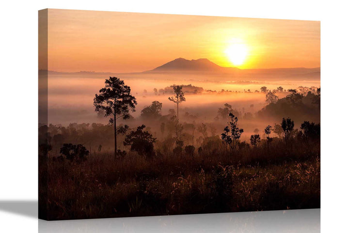 Leinwanddruck, Motiv: Sonnenuntergang in afrikanischer Landschaft, Heimdekoration, Wandkunst, Bilder