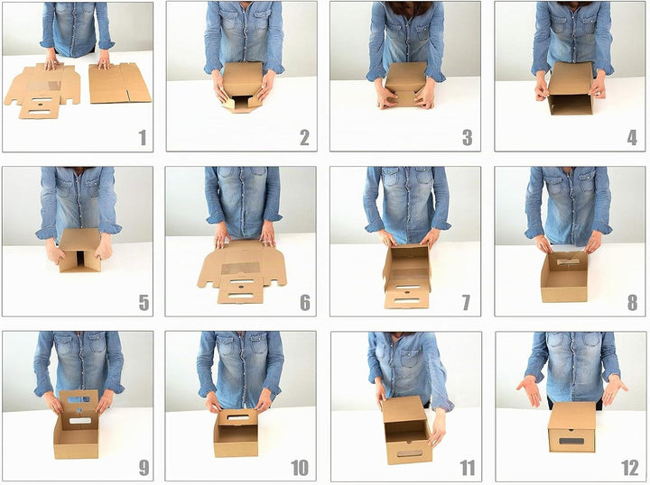 BigDean 20 Stück Aufbewahrungsbox mit Sichtfenster Stapelbar Schuhaufbewahrung Storage Box Schuhbox