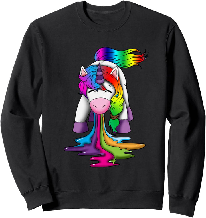 Einhorn Kotzt Regenbogen Fabelwesen Fantasie Tiere Fans Sweatshirt