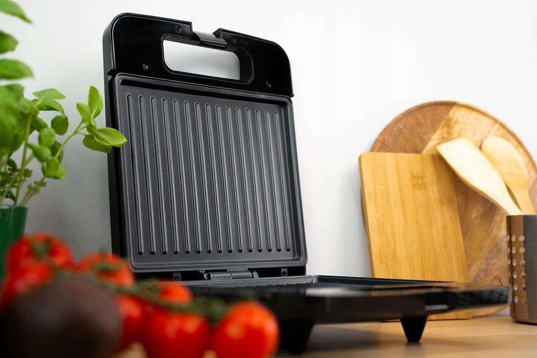 Sandwichmaker, Toaster, Für Sandwiches, Panini, Grill, 1400W, Schwarz