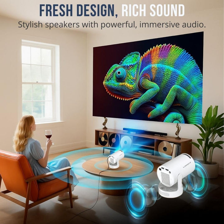 [2025 Neues Modell – inkl. HDMI-Kabel] LIMOFF Hy300 Ultra Mini Beamer – 1080P Full HD Smart Projekto