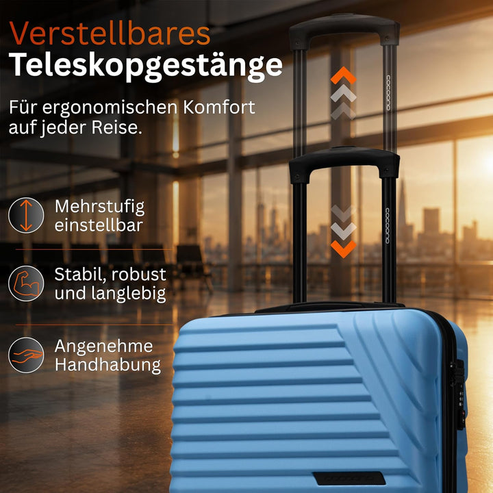 Cocoono Premium Handgepäck Koffer 55x40x20cm - passend für Ryanair, Lufthansa, Eurowings und co. I 3