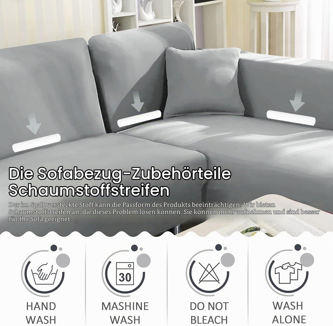 ele ELEOPTION Sofa Überwürfe elastische Stretch Sofa Bezug 2er Set 3 Sitzer für L Form Sofa inkl. 2