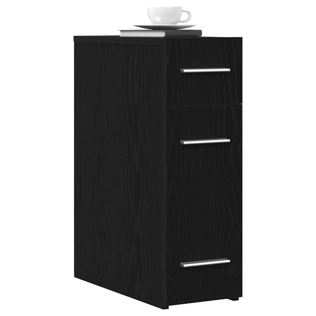 vidaXL Apothekerschrank Schwarz Eichen-Optik 20 x 45,5 x 60 cm, Moderner Apothekerschrank, rechtecki