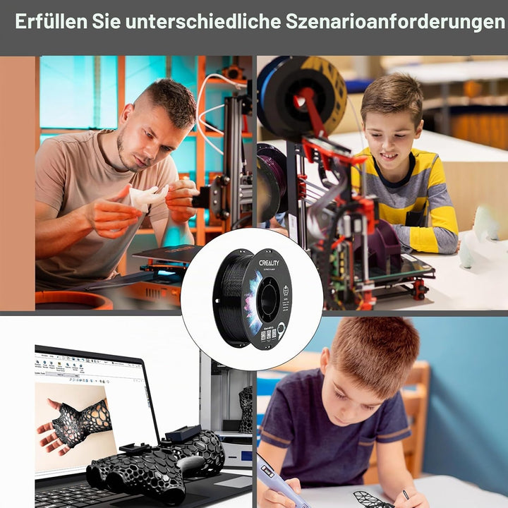 Creality CR-PETG 3D-Druckfilament 1,75 mm, Ausgezeichnete Zähigkeit, Hohe Präzision, Geruchlos, Ungi