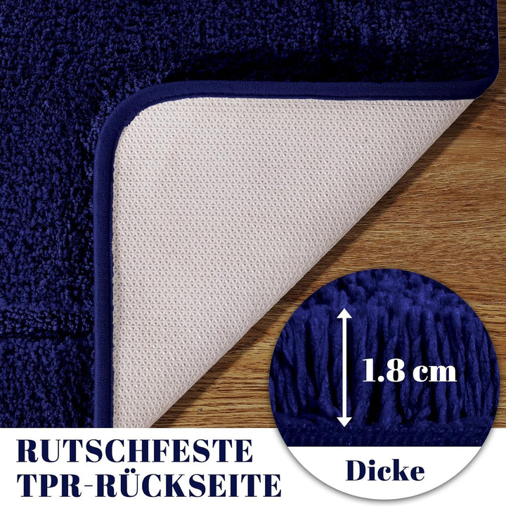 SOANNY Badematte 60x150 cm, Einzelstück, Hochflor Mikrofaser, rutschfest &amp; Waschbar, Saugfähig Gross