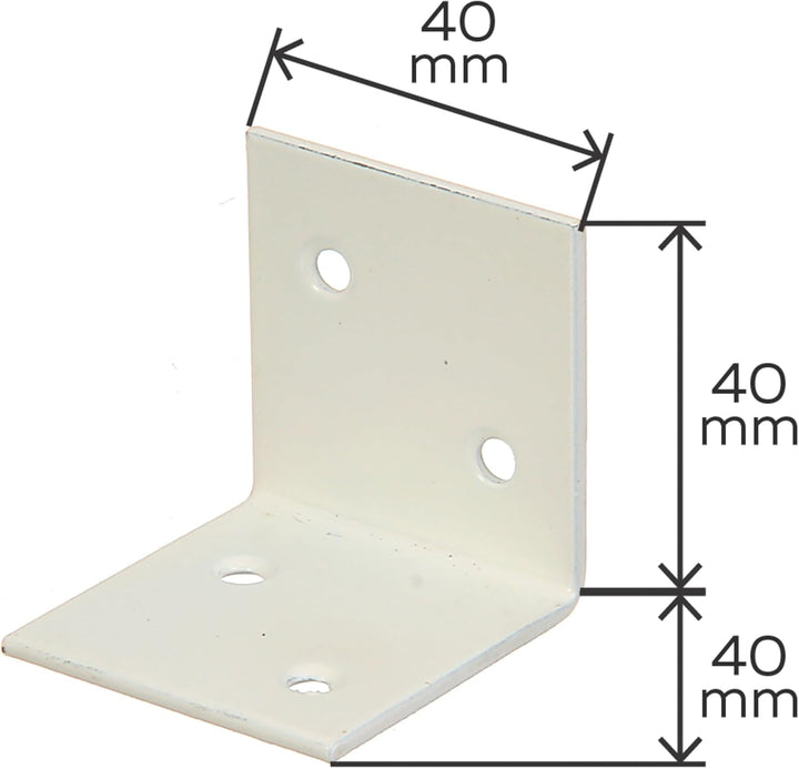 Alberts 847555 Breitwinkel | weiss kunststoffbeschichtet | 40 x 40 x 40 mm | 50er Set 40 x 40 x 40 m