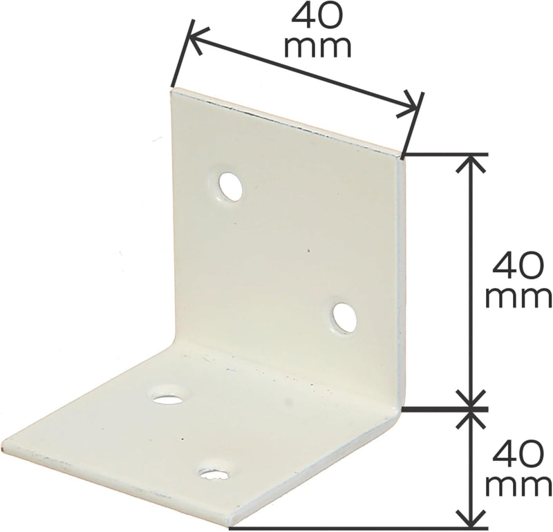 Alberts 847555 Breitwinkel | weiss kunststoffbeschichtet | 40 x 40 x 40 mm | 50er Set 40 x 40 x 40 m