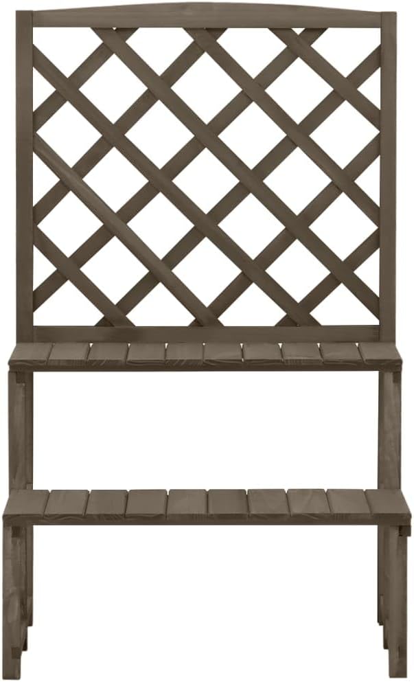 vidaXL Tannenholz Massiv Blumentreppe mit Rankgitter Rankhilfe Spalier Pflanzenregal Blumenständer B