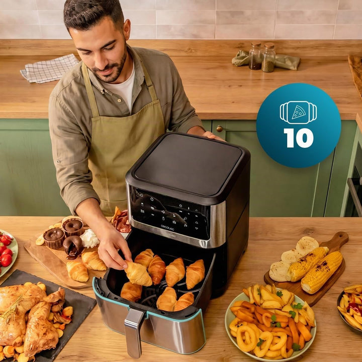 Cecotec Heissluftfritteuse Cecofry Supreme 8000 Hot. 8 L Kapazität, 1800 W, Edelstahl-Design, Touch-