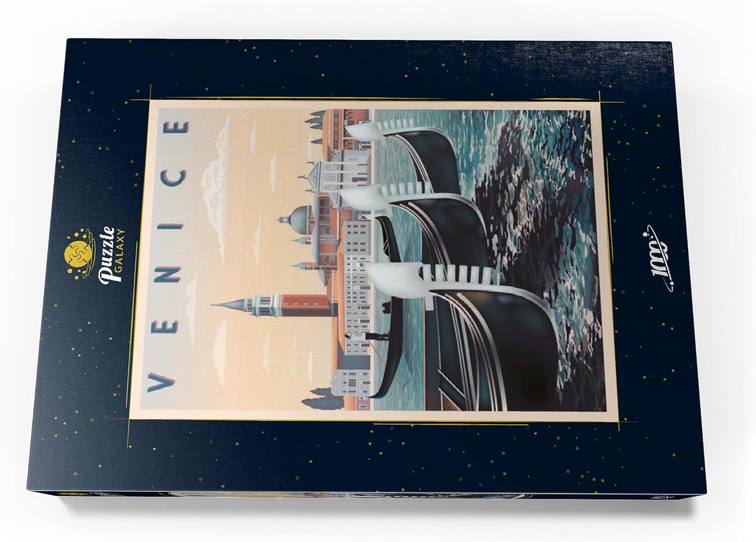 Venedig, Italien, Art Deco Style Vintage Poster, Illustration - Premium 1000 Teile Puzzle - MyPuzzle