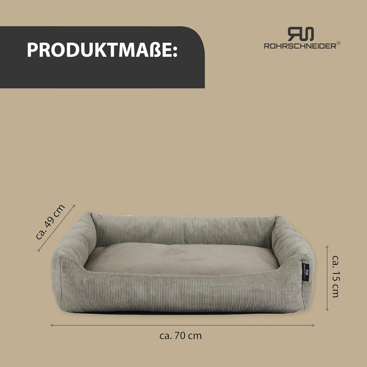 Rohrschneider Katzenbett Cordstoff mit Spielkugelset (Taupe, feiner Cordstoff) Taupe feiner Cordstof
