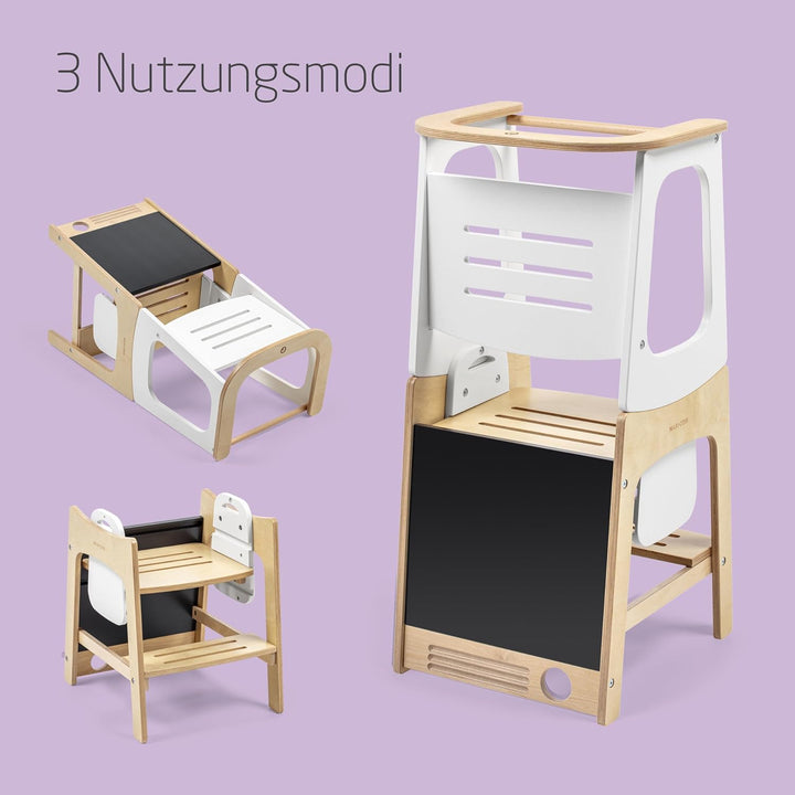 Maxi-Cosi Toucan 3-in-1-Lernturm Montessori Holz, Montessori Lernturm, 1,5–99+ Jahre, 10–150kg, 3 Hö