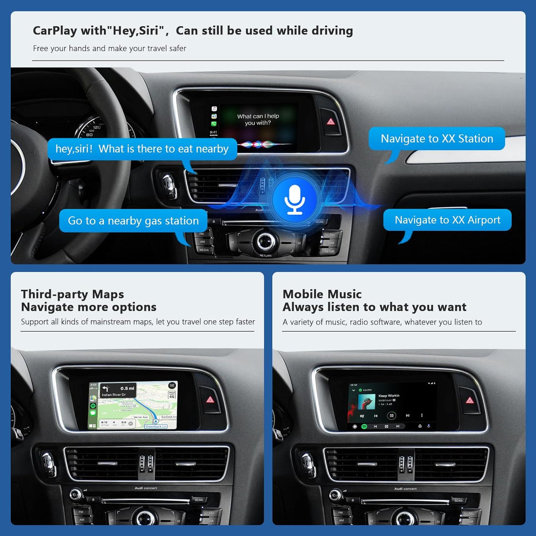 Road Top Retrofit Kit Decoder mit drahtlosem Apple CarPlay Android Auto Interface für Audi S4 S5 A4