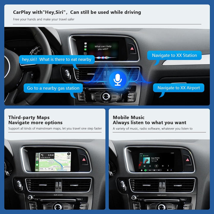 Road Top Retrofit Kit Decoder mit drahtlosem Apple CarPlay Android Auto Interface für Audi S4 S5 A4