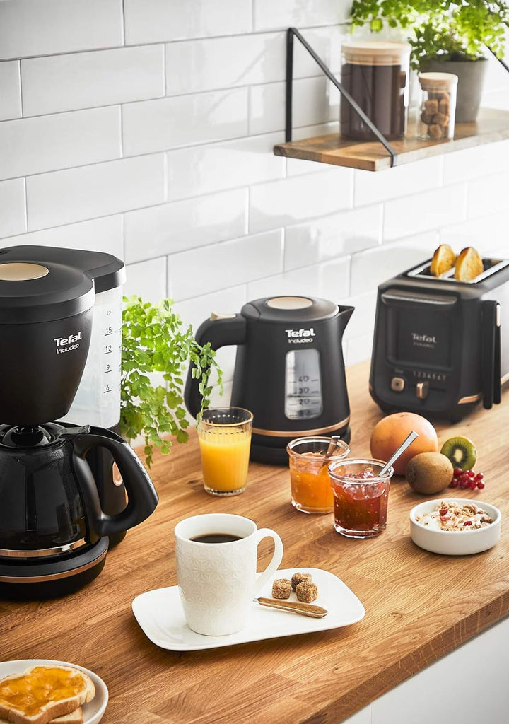 Tefal KI5338 Includeo Wasserkocher | 1L | Anti-Rutsch-Griff | Wasserstandsanzeige | 360°Drehsockel |