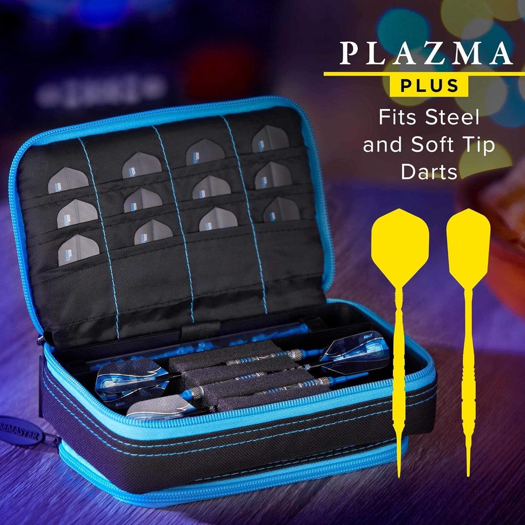 Casemaster Plazma Plus, 3 Dart-Etui für weiche Dartpfeile und Stahlspitzen, grosse vordere Handytasc