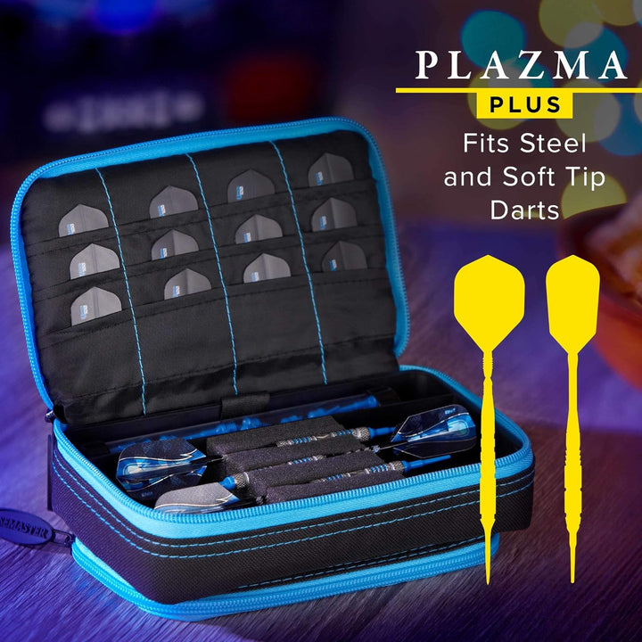 Casemaster Plazma Plus, 3 Dart-Etui für weiche Dartpfeile und Stahlspitzen, grosse vordere Handytasc