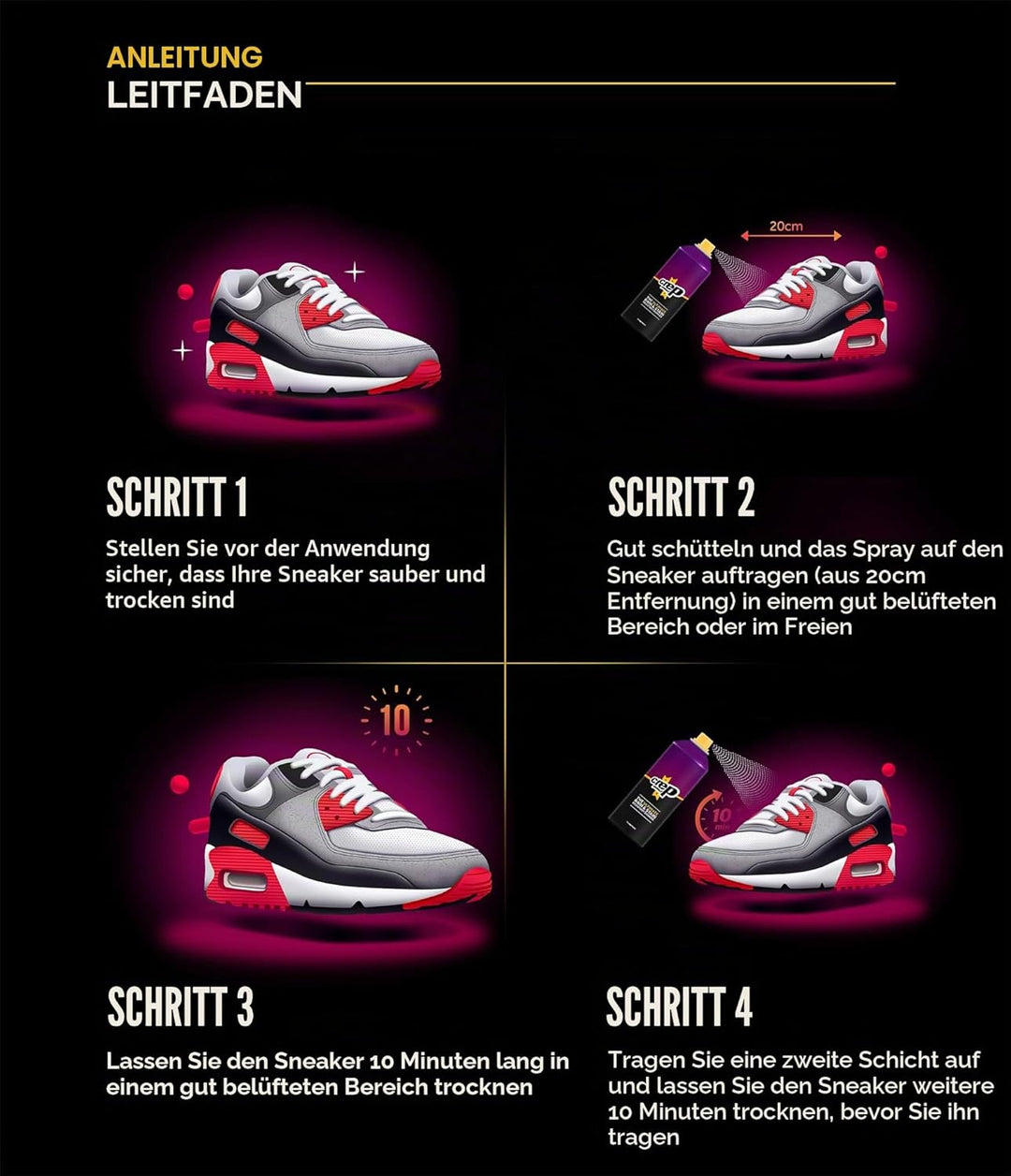 Crep Protect Spraydose Regen & Fleck Wasserfester Schutz Nano-Schutz für Leder, Nubuk, Wildleder & C