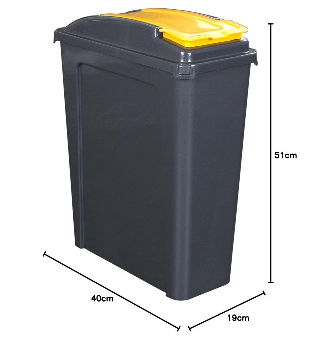 3 Stück Mülleimer mit Deckel 25 Liter - GELB ROT BLAU - Recycling Mülltrennung Abfalleimer Abfallbeh