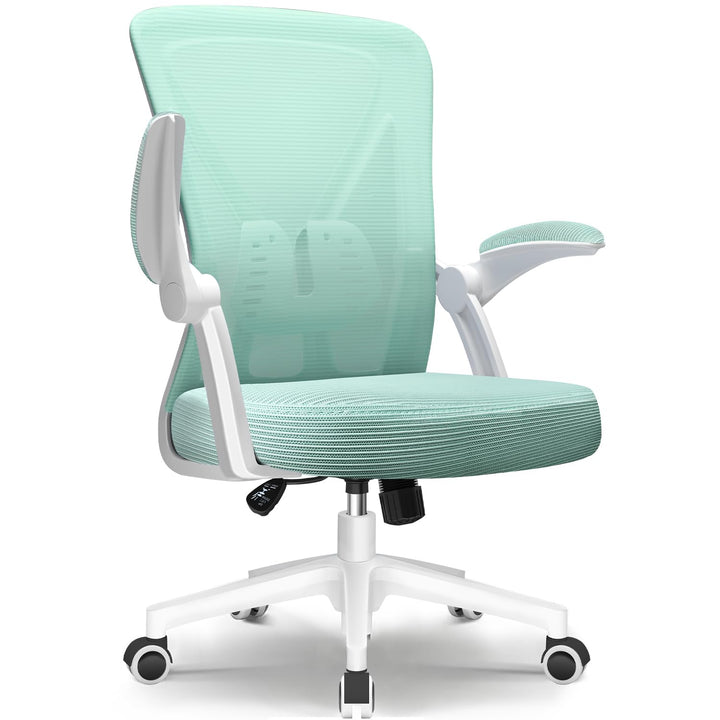 Bürostuhl, Schreibtischstuhl mit klappbare Armlehnen, Bürostuhl Ergonomisch Testsieger mit Lendenwir
