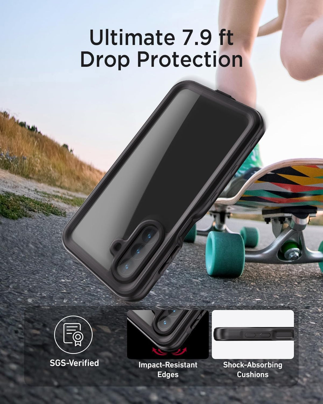 Miimall IP68 Wasserdicht Schutzhülle Kompatibel mit Samsung Galaxy A26 Hülle 360 Grad Full Case mit