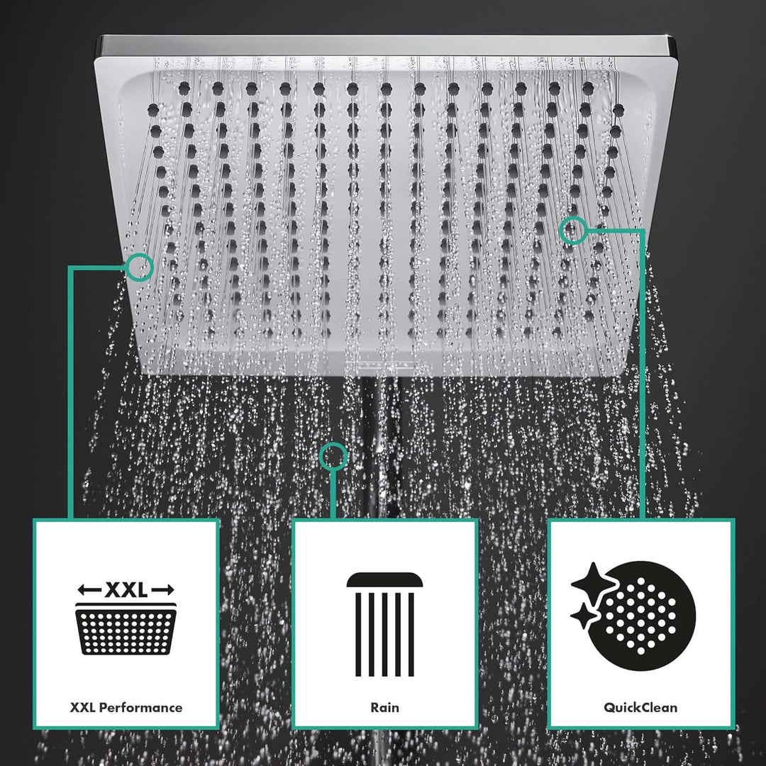 hansgrohe Crometta E - Duschsystem mit Einhebelmischer, Regendusche (240 x 240 mm) mit Armatur, Hand