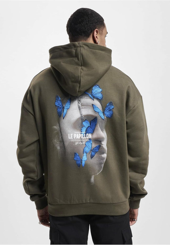 Mister Tee Unisex Le Papillon Heavy Oversize Hoody XS Olive, XS Olive