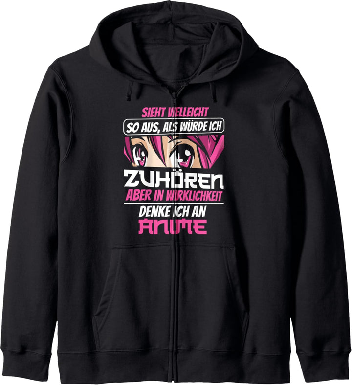 In Wirklichkeit Denke Ich An Anime Weaboo Kawaii Otaku Kapuzenjacke