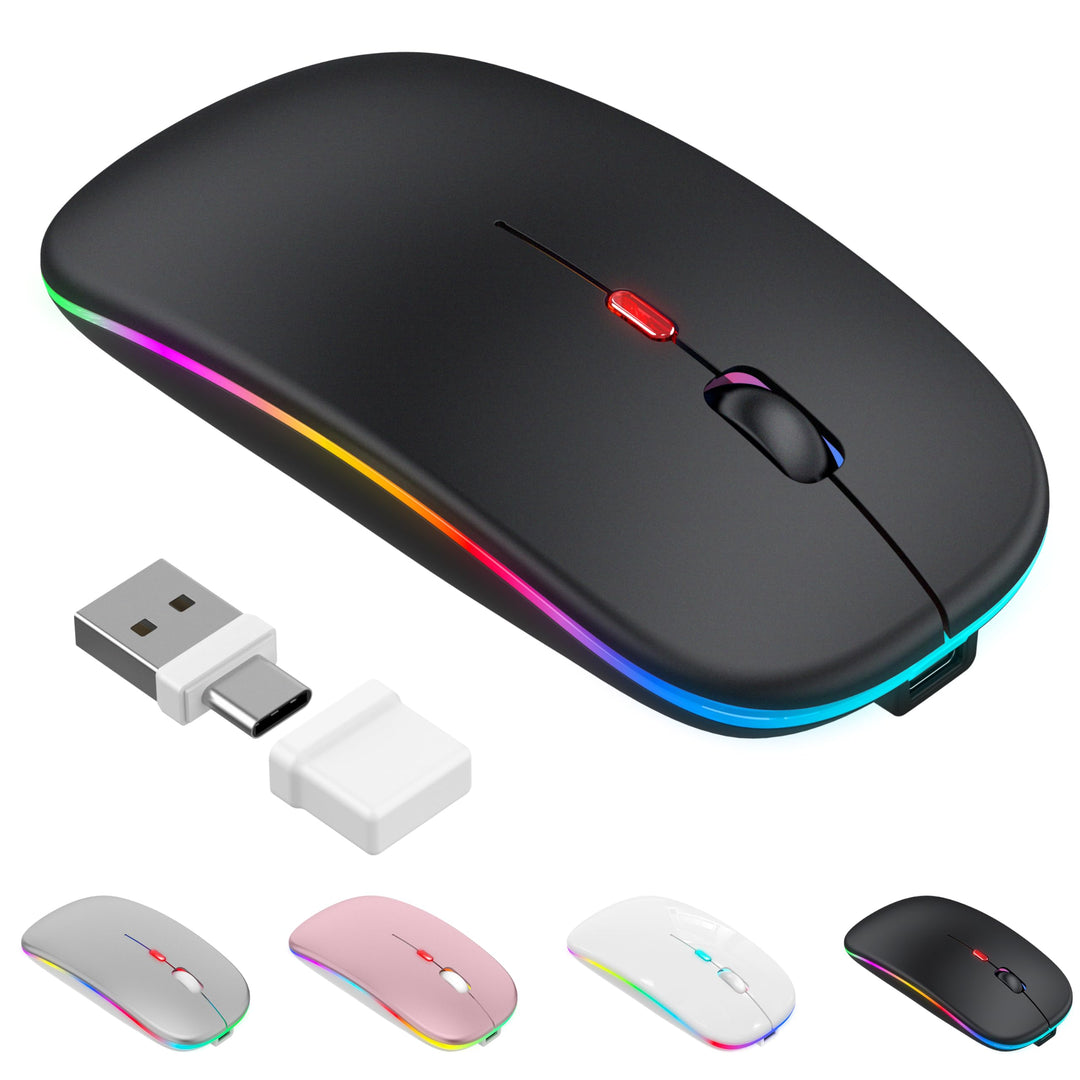 Azmall Kabellose Maus mit Jiggler-Modus – Bluetooth 5.2 & 2.4G Funk, für Laptop, PC, iOS, Android, i
