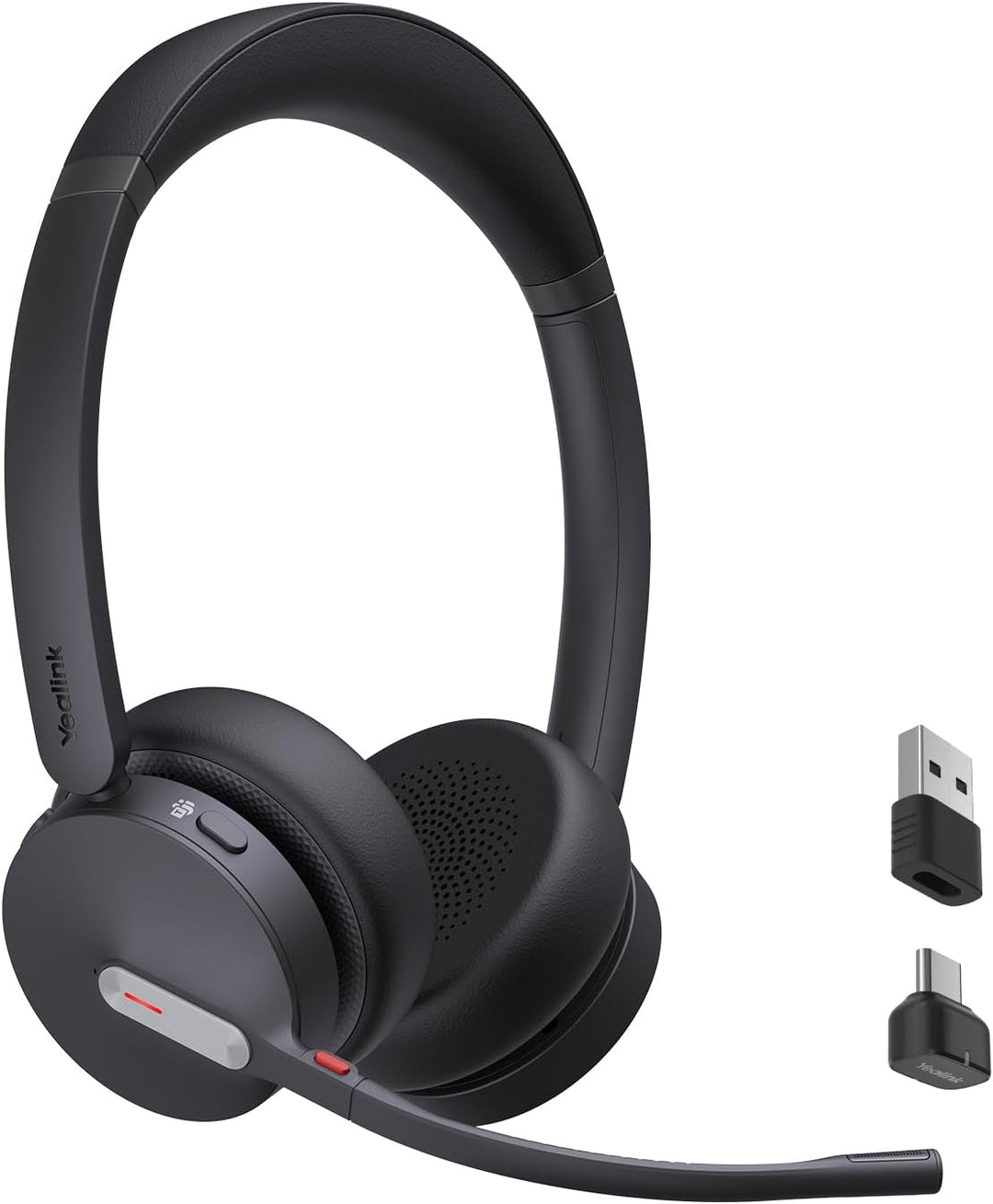 Yealink BH70 Drahtloses Bluetooth-Headset mit Mikrofon für die Arbeit, bis zu 35h Sprechzeit, 3-Mikr