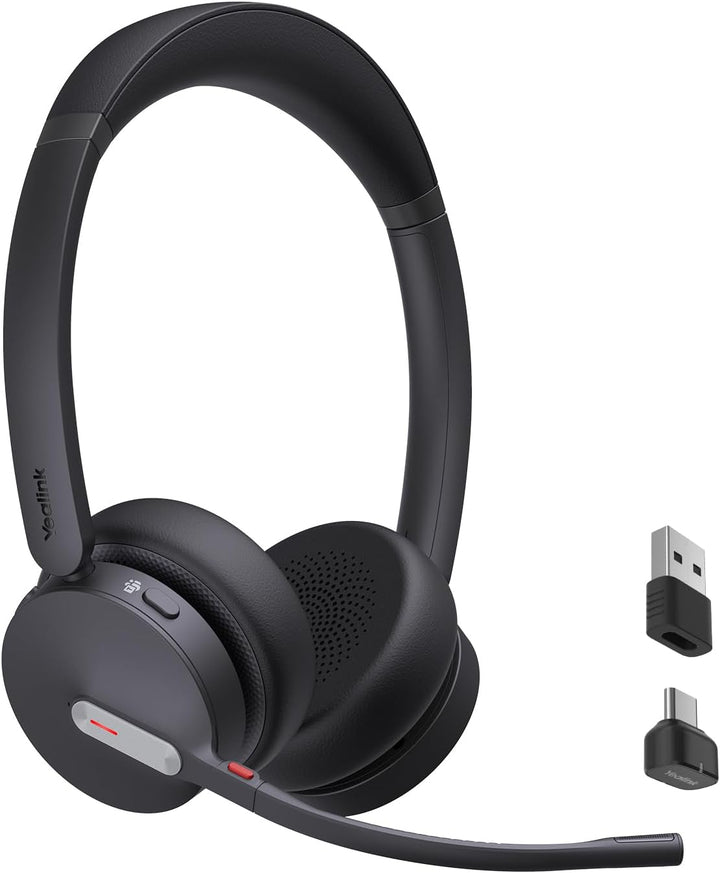 Yealink BH70 Drahtloses Bluetooth-Headset mit Mikrofon für die Arbeit, bis zu 35h Sprechzeit, 3-Mikr