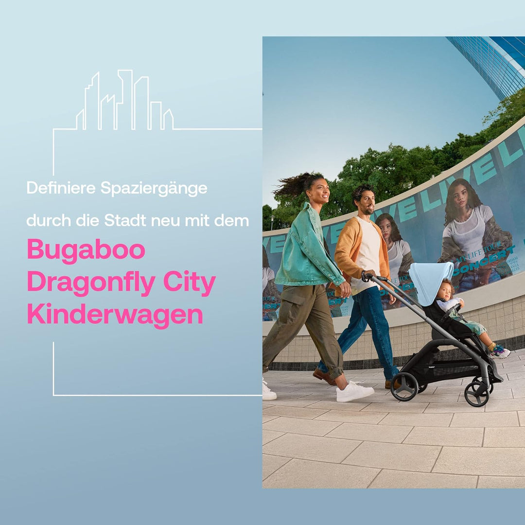 Bugaboo Dragonfly City-Kinderwagen, leichter, kompakter Kinderwagen mit Vierradfederung, einhändig z