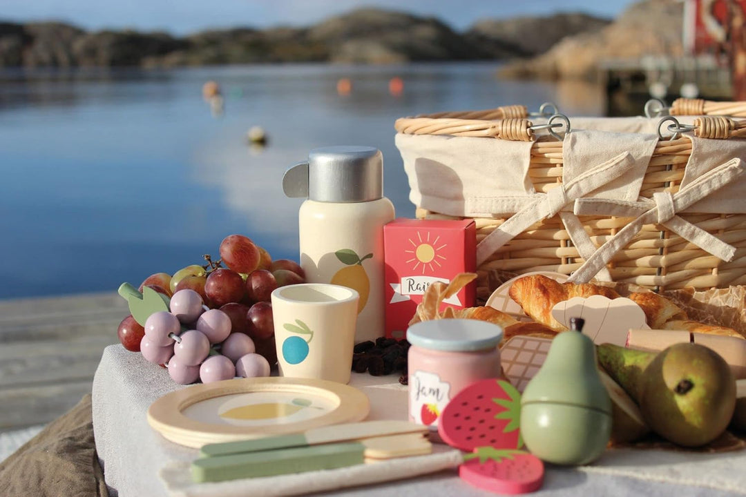 Jabadabado Holz Picknick Set für Kinder Picknickkorb Picnic in Provence