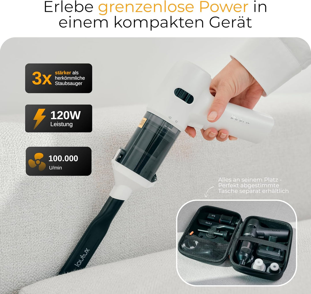 Turbotastic Pro 2 Handstaubsauger – 120W, 18.000Pa, bis 60 Min Laufzeit, HEPA-Filter, LED-Display, 4