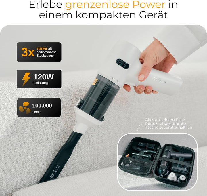 Turbotastic Pro 2 Handstaubsauger – 120W, 18.000Pa, bis 60 Min Laufzeit, HEPA-Filter, LED-Display, 4