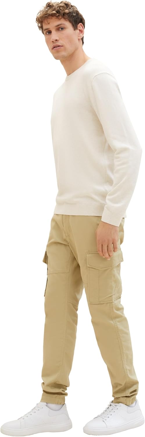 TOM TAILOR Herren Regular Fit Cargo Hose mit Stretch XXL 19726 - Olive Grey, XXL 19726 - Olive Grey