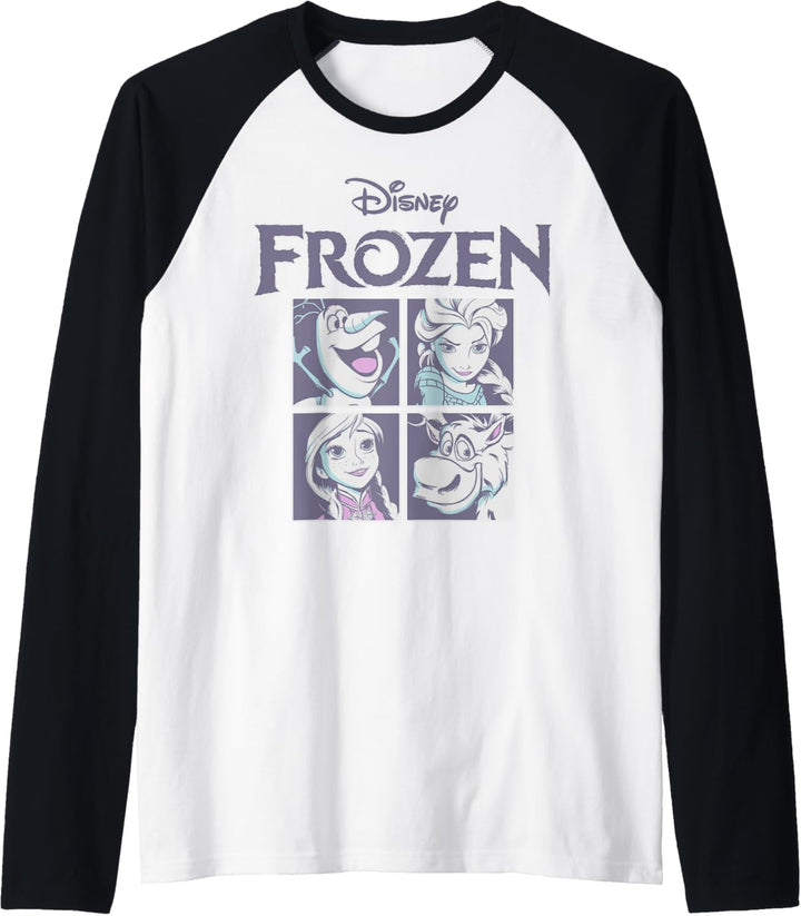 Disney Frozen Blue Hue Character Portrait Grid Panels C1 Raglan