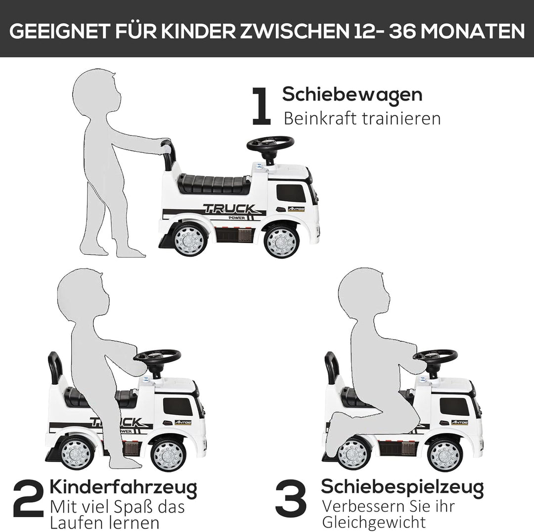 HOMCOM Rutscherfahrzeug Rutscherauto Babyrutscher Kinderfahrzeug lizenziert von Mercedes ANTOS-LKW-S