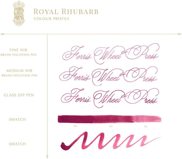 Ferris Wheel Press Fountain Pen Ink, Everyday Ink Collection, Royal Rhubarb, Red, 38ml Fountain Pen