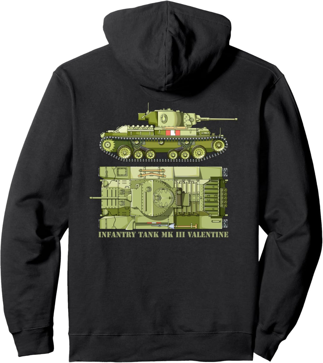 Mark III Valentine Infanteriepanzer Britischer WW2 Panzer Pullover Hoodie